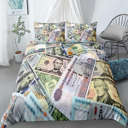 Fortune Telling Dollar Print Duvet Cover