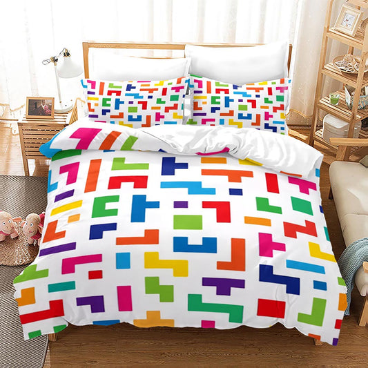 Stylish Tetris Printed Bed Set