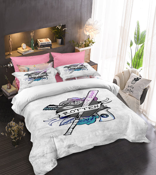 Crazy Quinn Combo: Firearm & Baseball Bat Duvet Cover Set