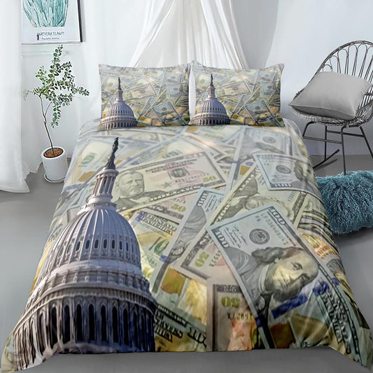 Luxury Dollar Print Bedding Set - 4PC