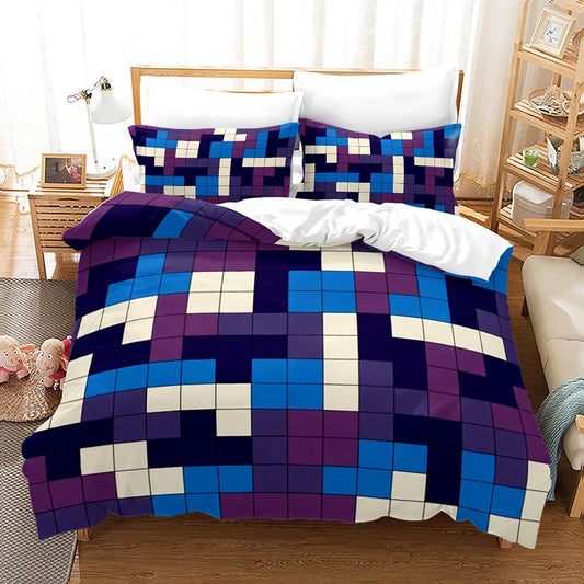 Minimalist Tetris Pattern Bedding