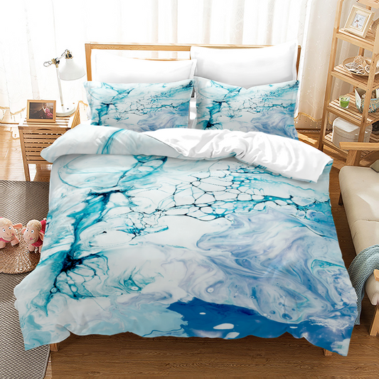 Marble Art Stripe Bedding Set-4 Piece