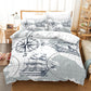 Vintage Nautical Pirate Map Duvet Cover Set