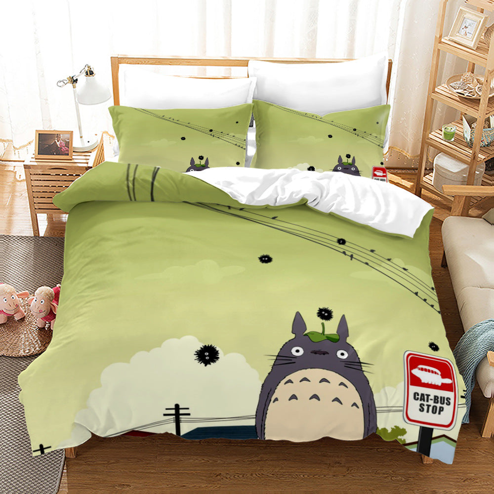 Breathable Totoro Pattern Bedding 4-Piece
