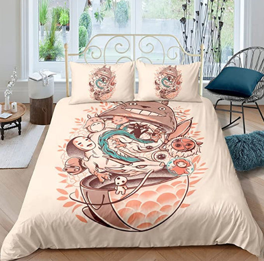Kids Room Totoro Cartoon Bed Sheet Set