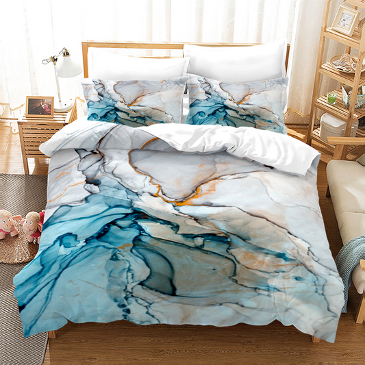 Elegant Marble Stripe Duvet Cover Set