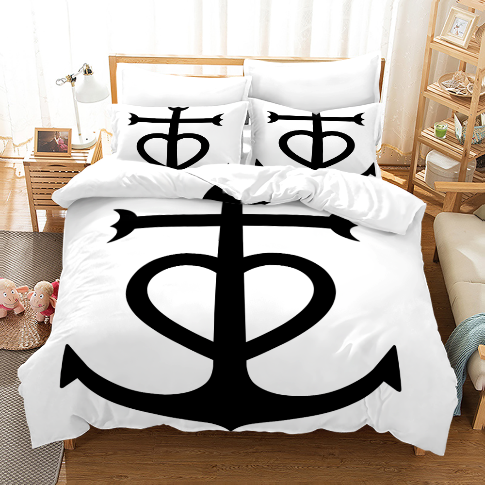 Pirate-Themed Anchor Printed Bed Set