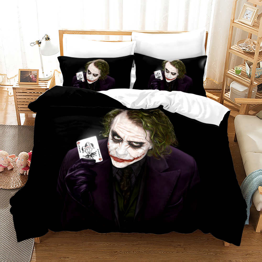 Joker's Madness Bedding Set - 4-Piece Chaotic Elegance for King/Queen Beds