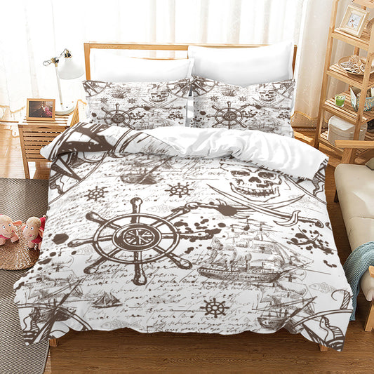 Ghost Pirate Ship Glow-in-Dark Bedding Set