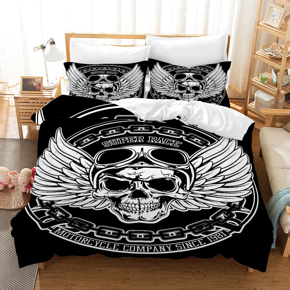 NY-78 Dark Academia Bedding Set - Vintage Skull & College Crest