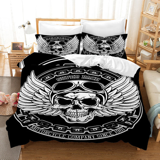 NY-78 Dark Academia Bedding Set - Vintage Skull & College Crest