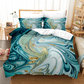 Marble-Inspired Striped Bedding Collection
