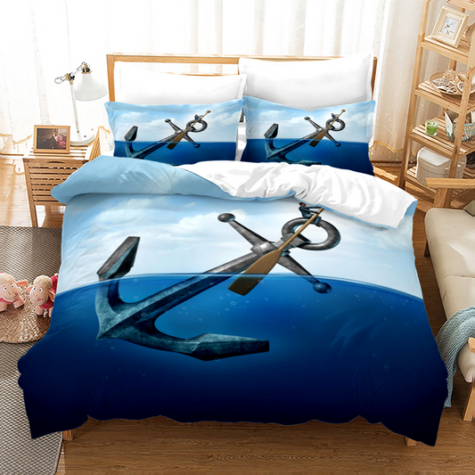 Coastal Anchor & Wave Bedding Set