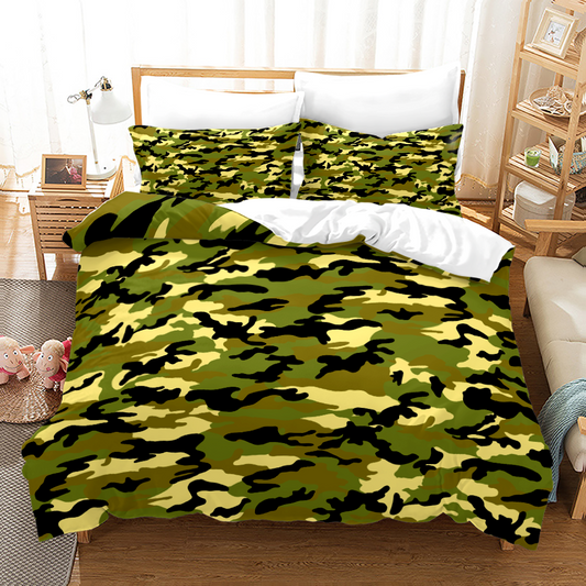 Woodland Camouflage Bed Sheet Set