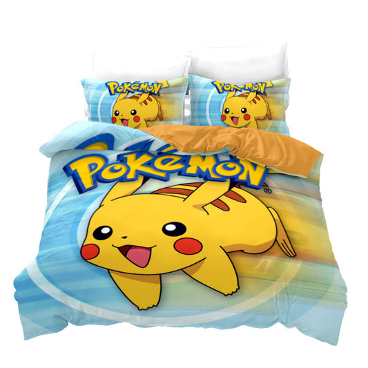 Vibrant Pikachu Bedroom Decor - Soft 4-Piece Bedding Collection