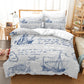Vintage Pirate Ship Duvet Cover Set with Pillowcases