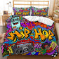 Abstract Doodle Design 4-Piece Comforter Set