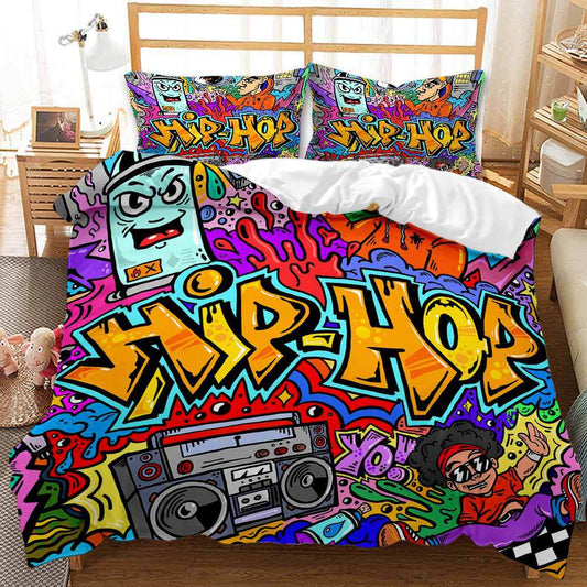 Abstract Doodle Design 4-Piece Comforter Set