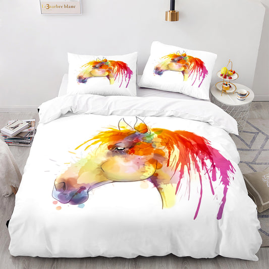 Horse Head Art Bed Set