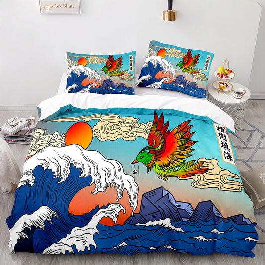 Ukiyo-e Ocean Guardian Bedding Set