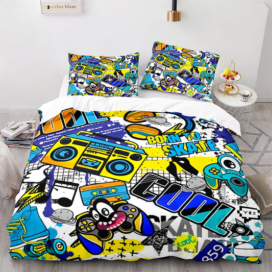 Hand-Drawn Style Bed Set (4pc)