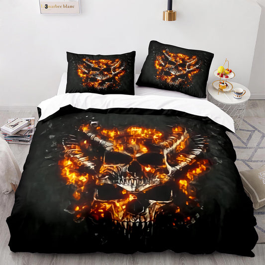 Skull Bow Hunter 4-Piece Bedding - Dark Theme Battle-Ready Bedroom Decor
