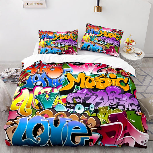 Watercolor Doodle Bed Set (4pc)