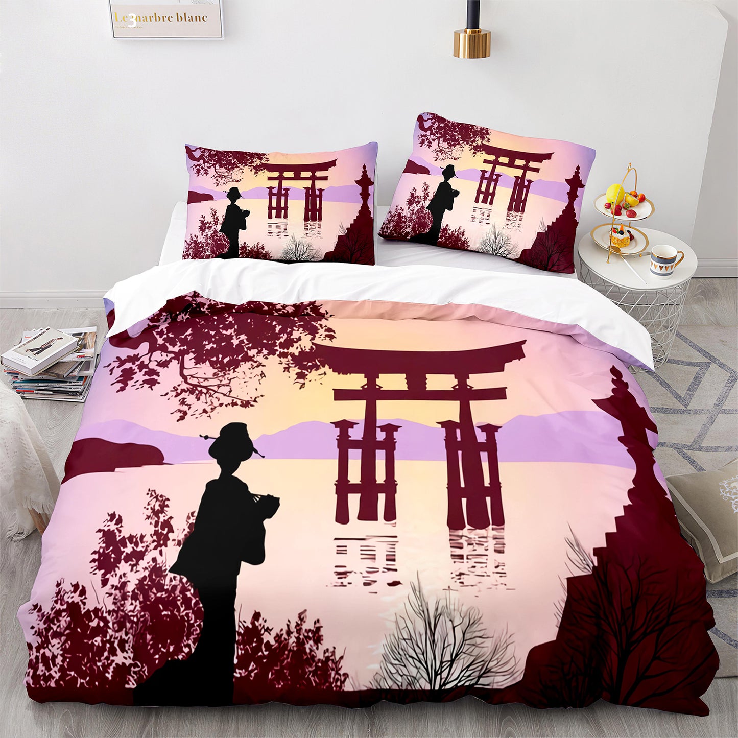 Utagawa Hiroshige 53 Stations Duvet Cover - Wrinkle-Resistant Fabric