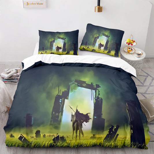 Galloping Elegance Horse Print Bedding Set