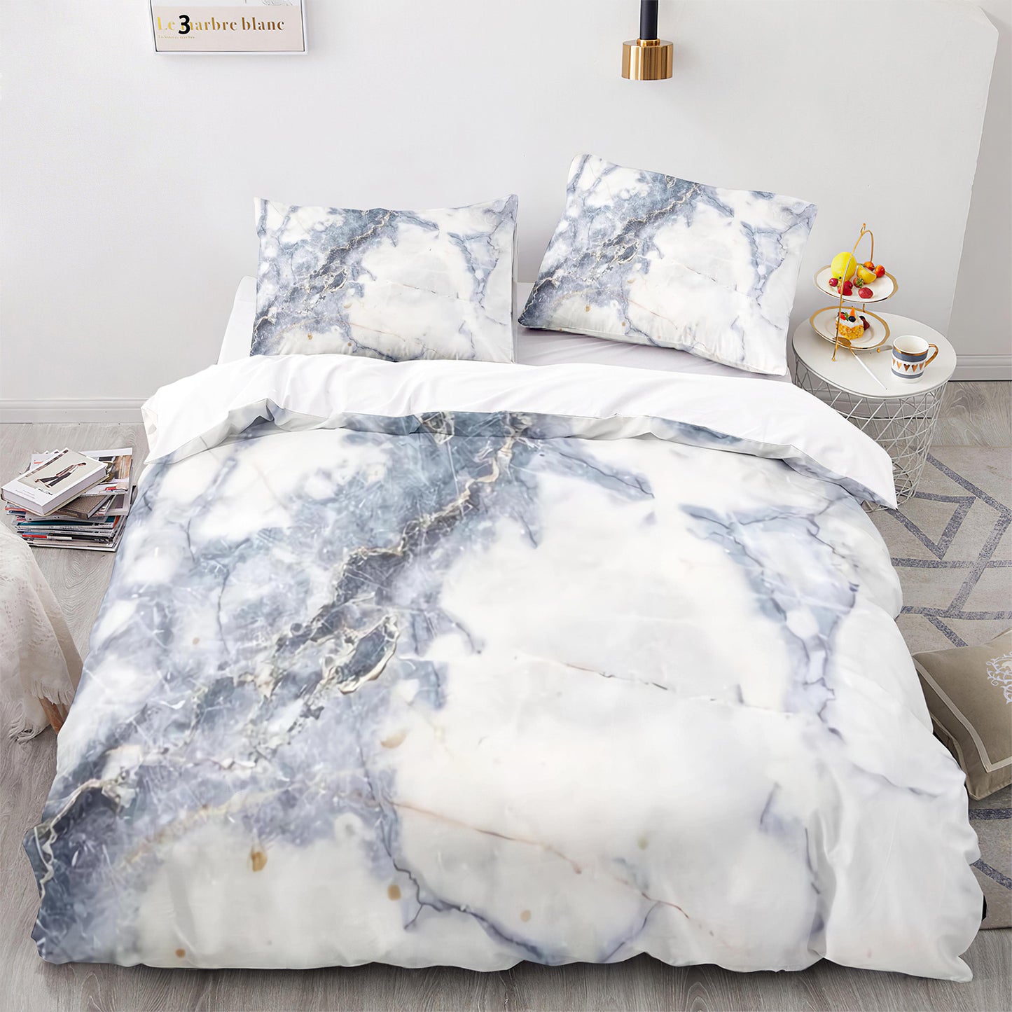 Stylish Marble Texture Duvet Cover Set