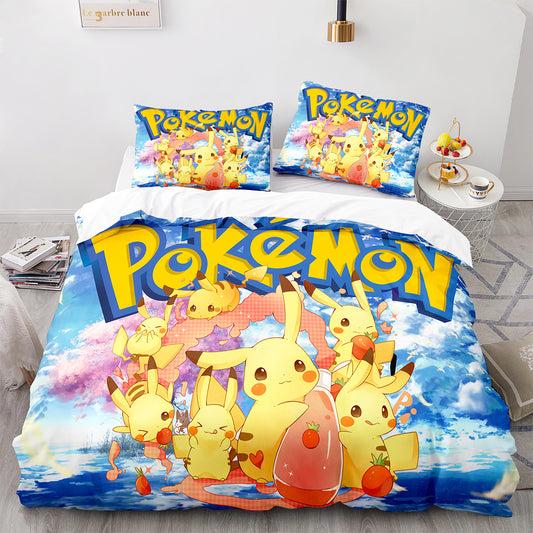 Anime-Inspired Pikachu Bed Set