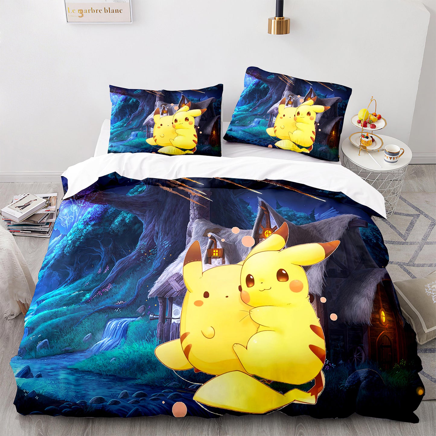 Pok¨¦mon Sleep Sanctuary - Pikachu 4-Piece Bedding for Sweet Dreams