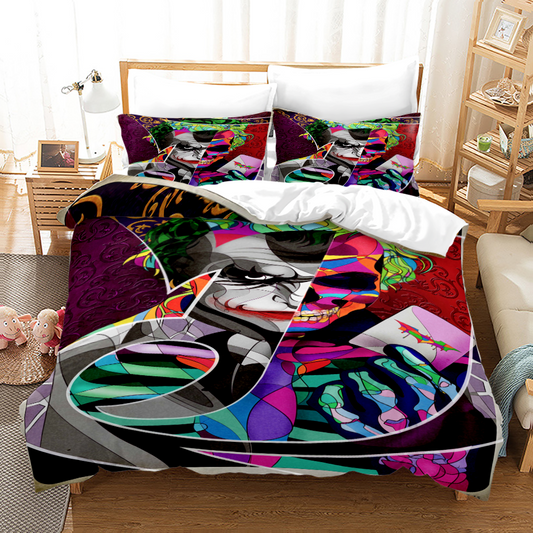Killing Joke Bed Ensemble - Comic-Book Collage 4-Piece with Neon Accents