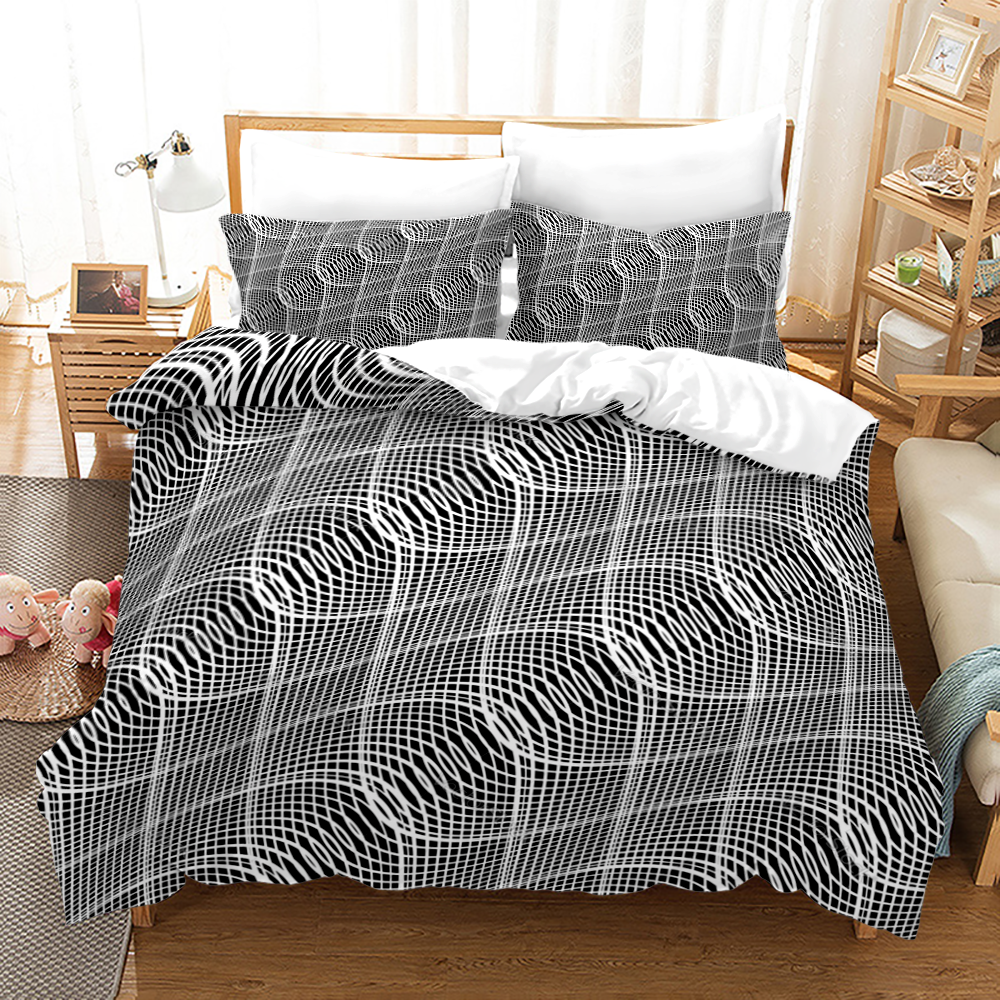 Elegant Black and White Duvet Cover