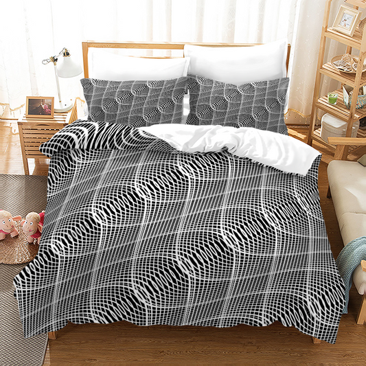 Elegant Black and White Duvet Cover