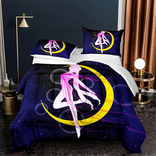Japanese Anime Sailor Moon 3pcs Duvet And Comforter Set