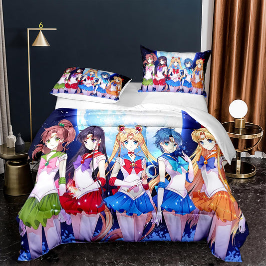 Sailor Moon Comforter And Bed Sheet Set