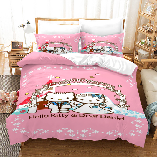 Sanrio Hello Kitty Watercolor Floral Duvet Cover Collection
