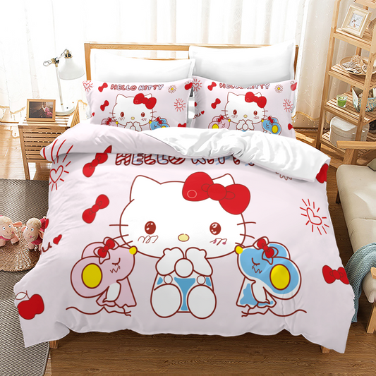 Sanrio Hello Kitty Floral Duvet Cover 4-Piece Set
