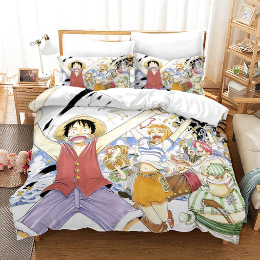 One Piece comforter 4pcs set friends on the beach