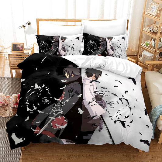 NARUTO Sasuke und Itachi Bettdecke und Bettlaken-Set 