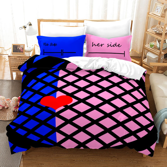 3D bed sheet set for sweet couples