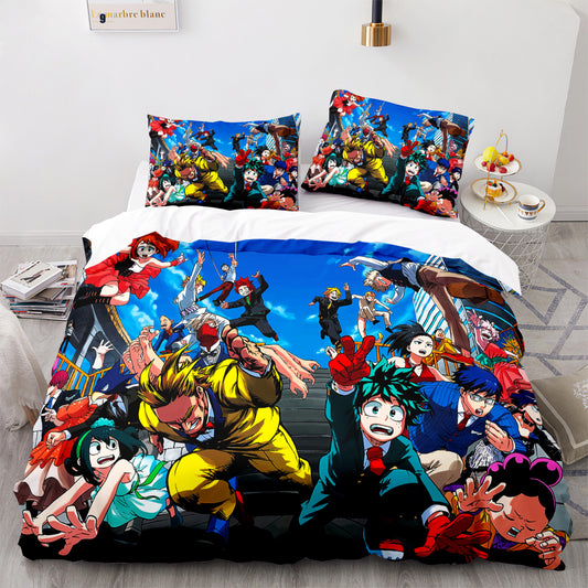 My Hero Academia family portrait comforter and bed sheet set