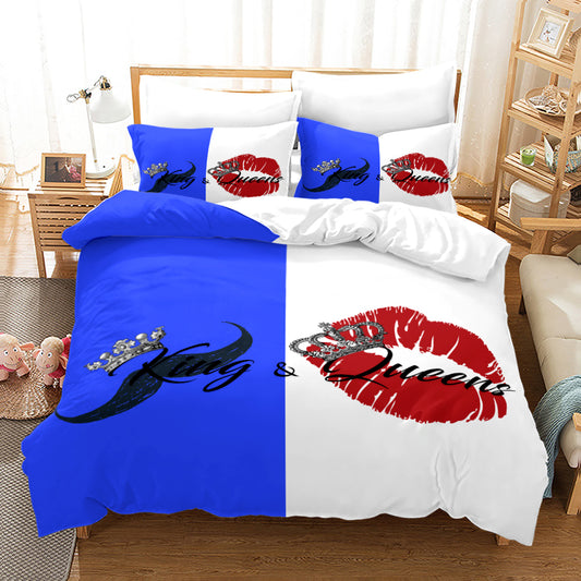 3D bed sheet set for couples his side and her side