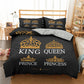 3D bed sheet set for couples royal family