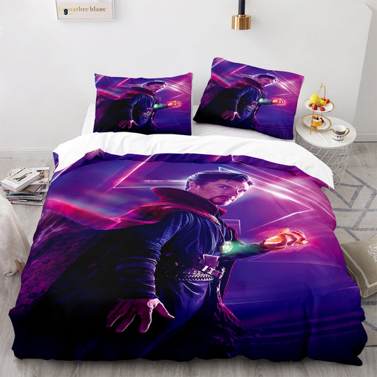 3D comforter and pillowcases set Doctor Strange with time stone