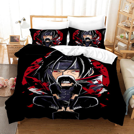 NARUTO Uchiha Itachi watching comforter and bed sheet set