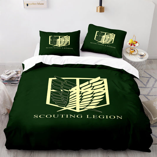 Attack on Titan Scouting Legion 3D Comforter and bed sheet set