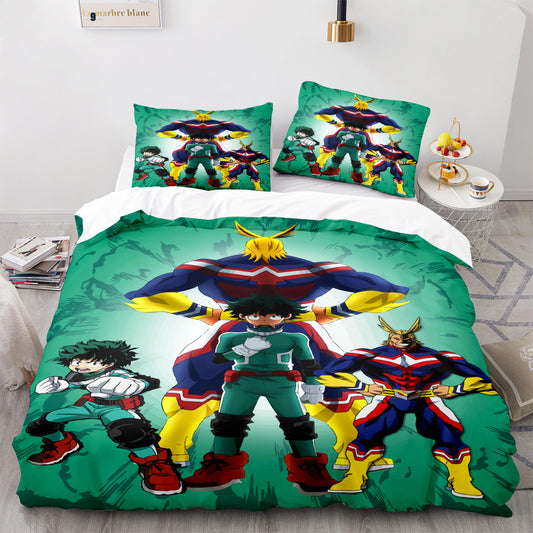 My Hero Academia Midoriya Izuku and All Might comforter and bed sheet set