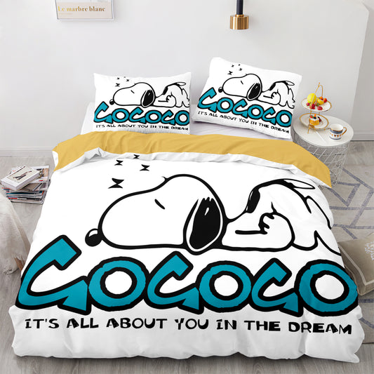 3D Snoopy comforter and bed sheet set It's all about you in the dream